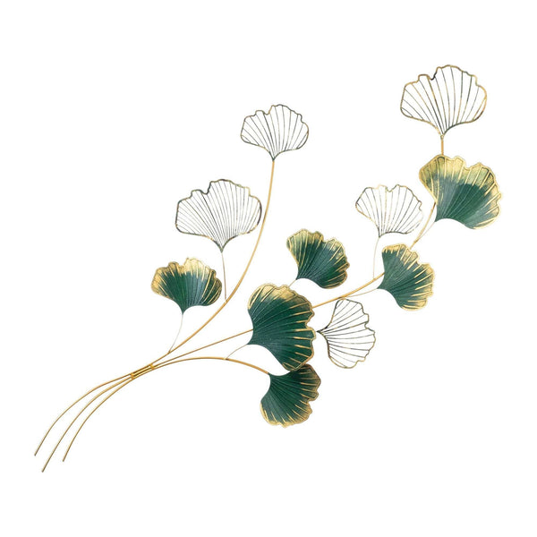 Decoratiune perete YIWU, verde/auriu, metal, 120x4x100 cm