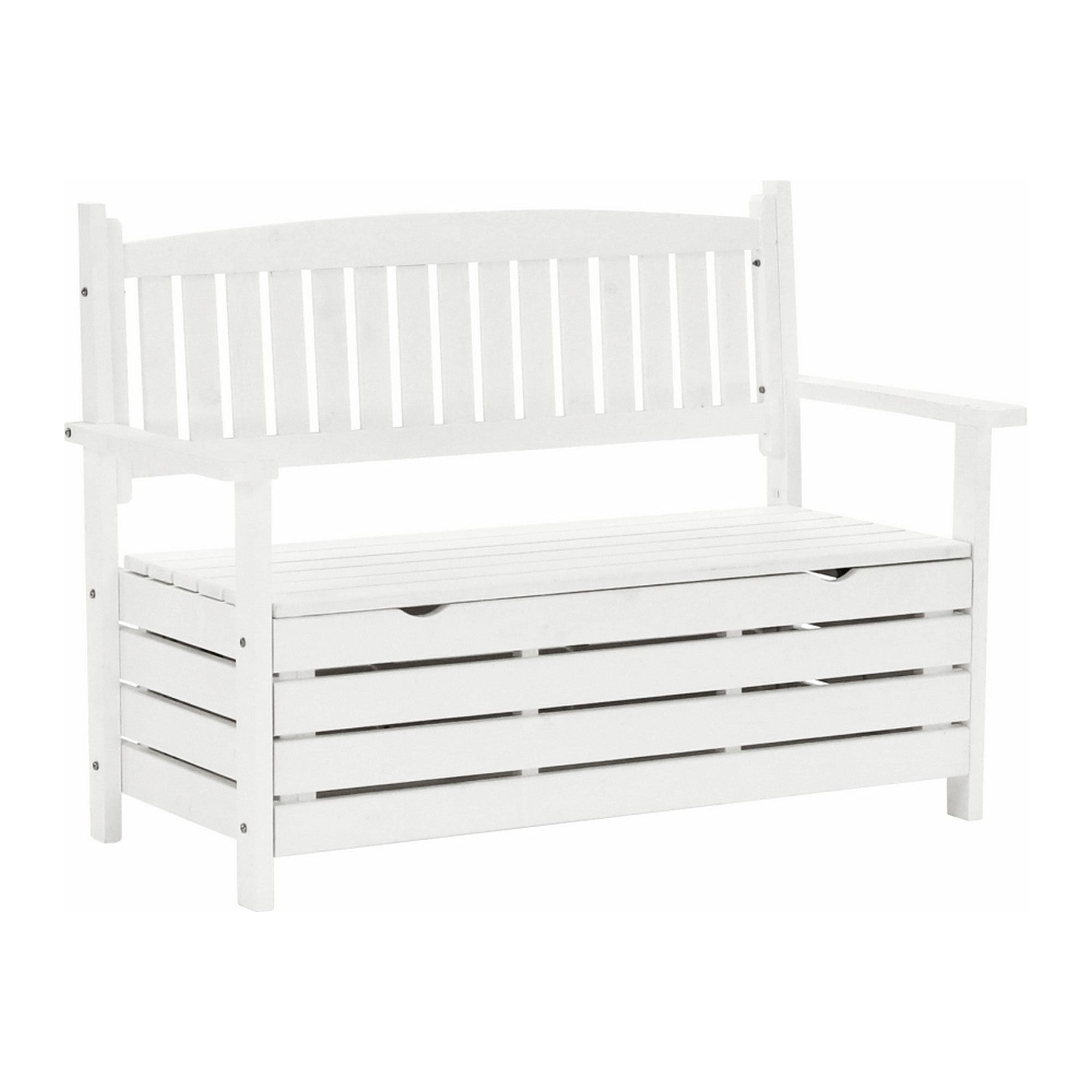 Banca gradina DILKA, alb, lemn, 124x58x88 cm