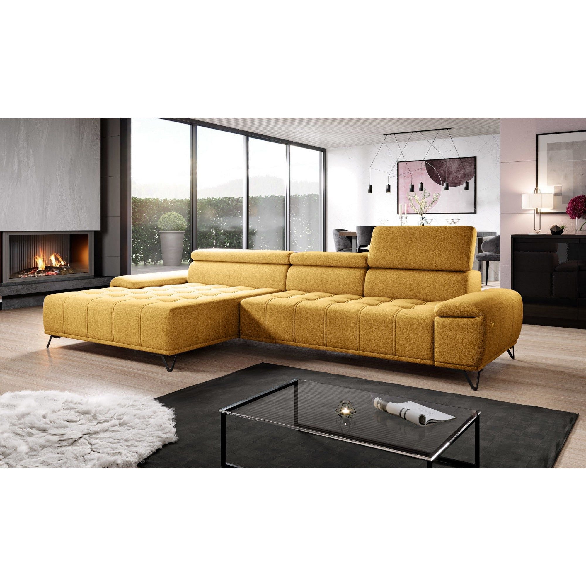 Coltar PALLADIO MINI, personalizabil materiale gama Oferta Avantaj, cu reglaj electric si tetiere reglabile, 322x183x99 cm