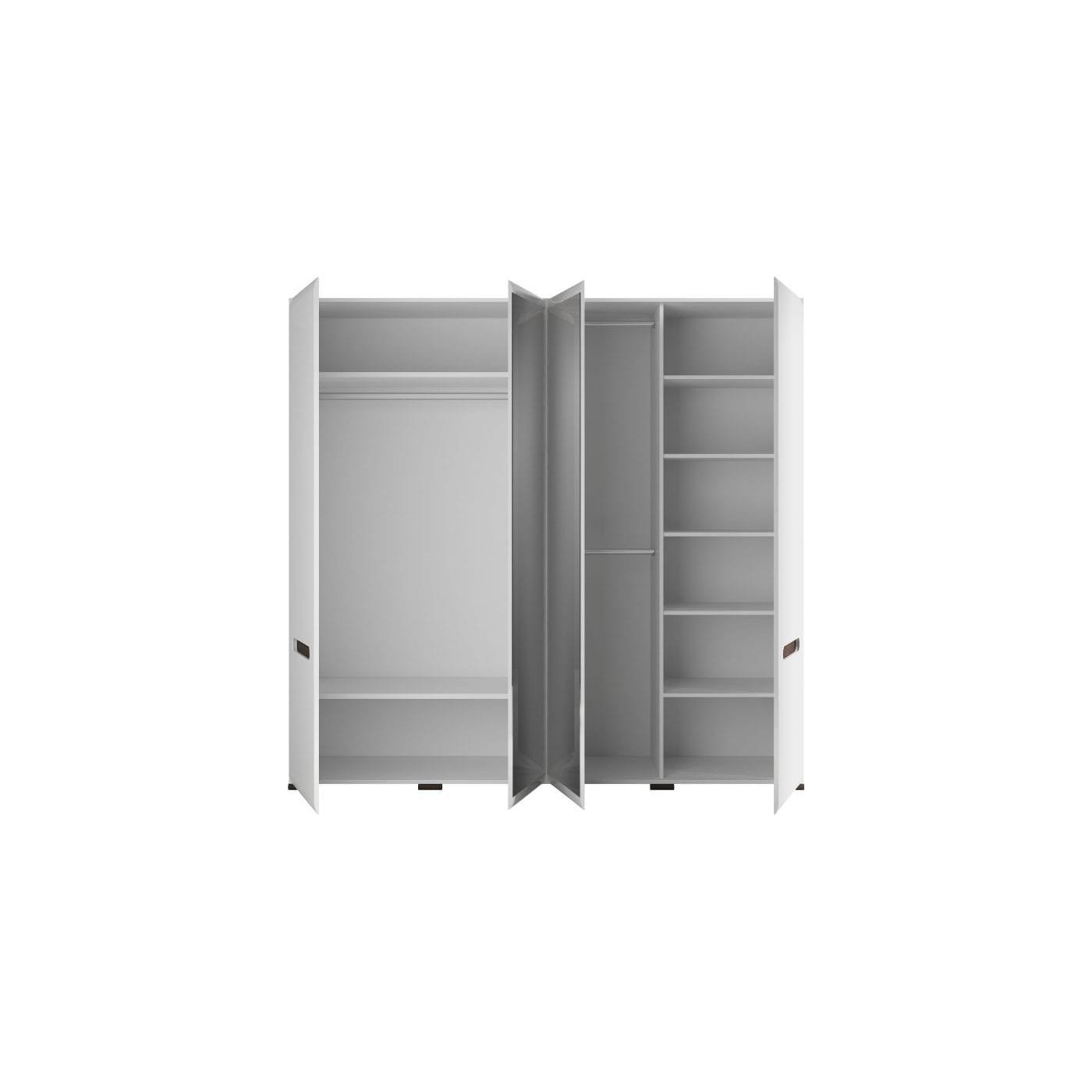Dressing AZTECA TRIO, alb, PAL, cu 4 usi, 220x57x210 cm