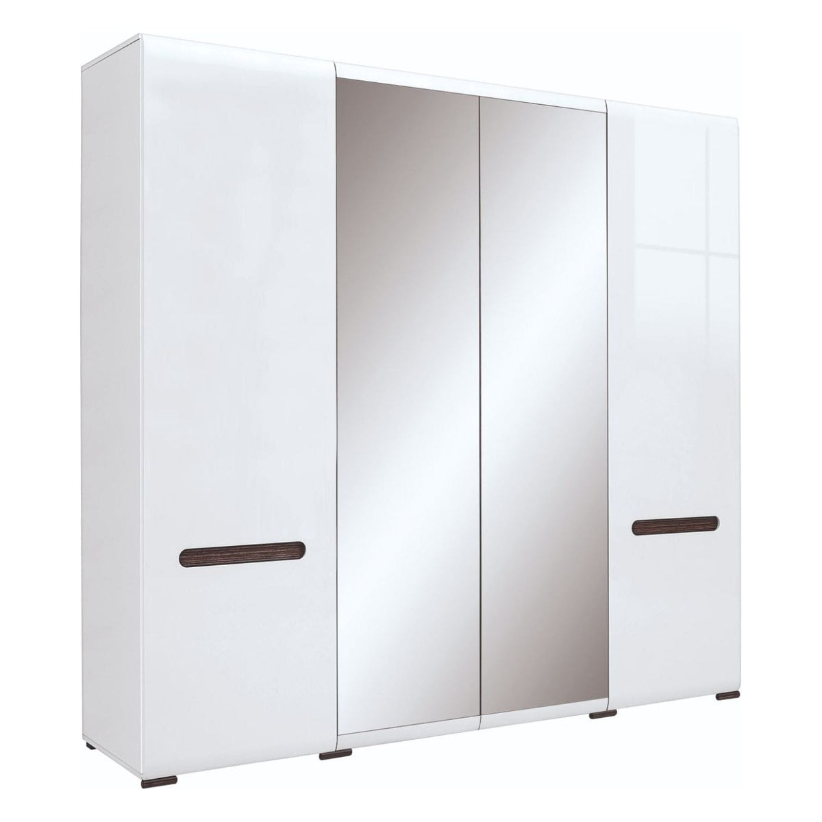 Dressing AZTECA TRIO, alb, PAL, cu 4 usi, 220x57x210 cm