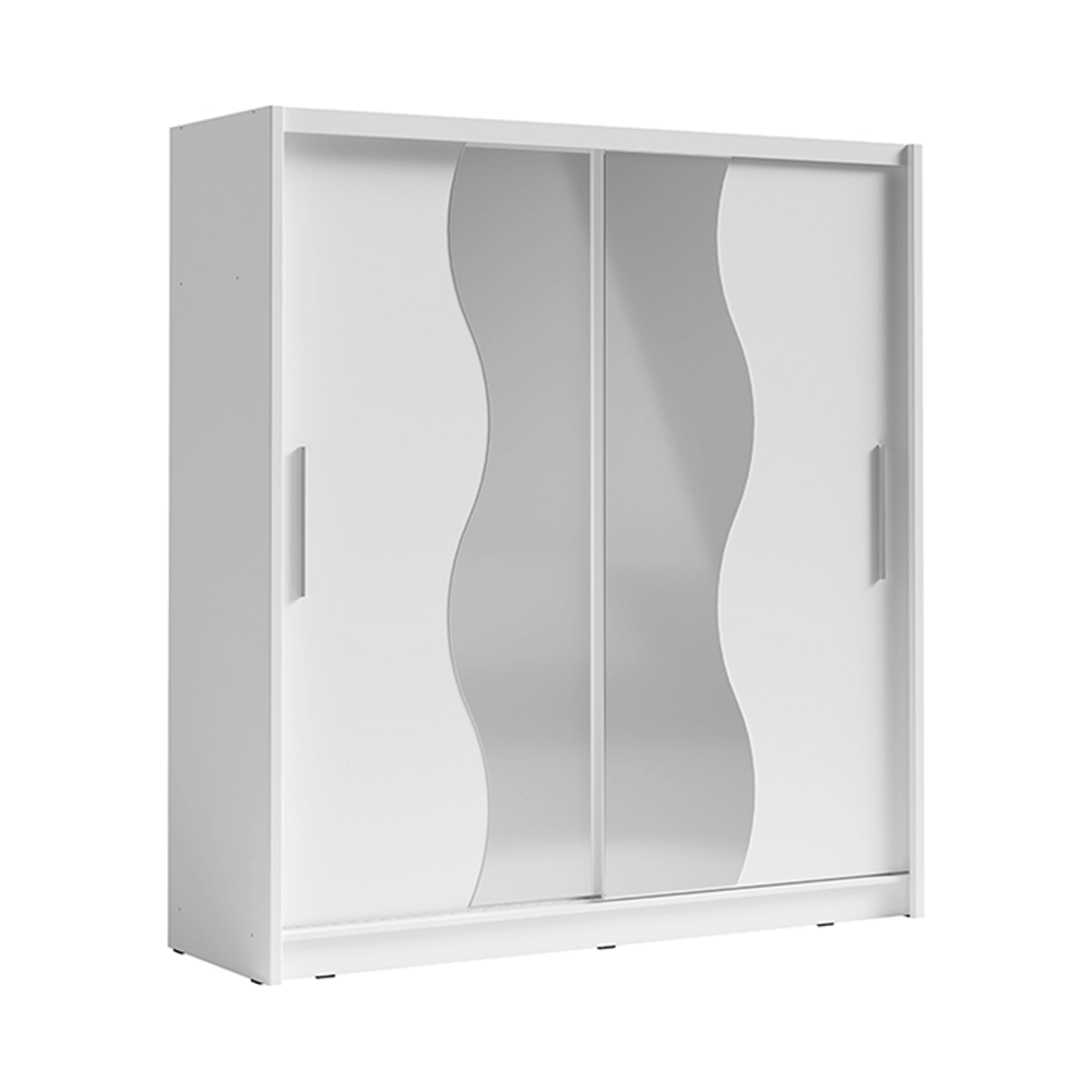 Dressing BIRGAMO TYP 1, alb, DTD laminat, cu 2 usi, 205x63x215 cm