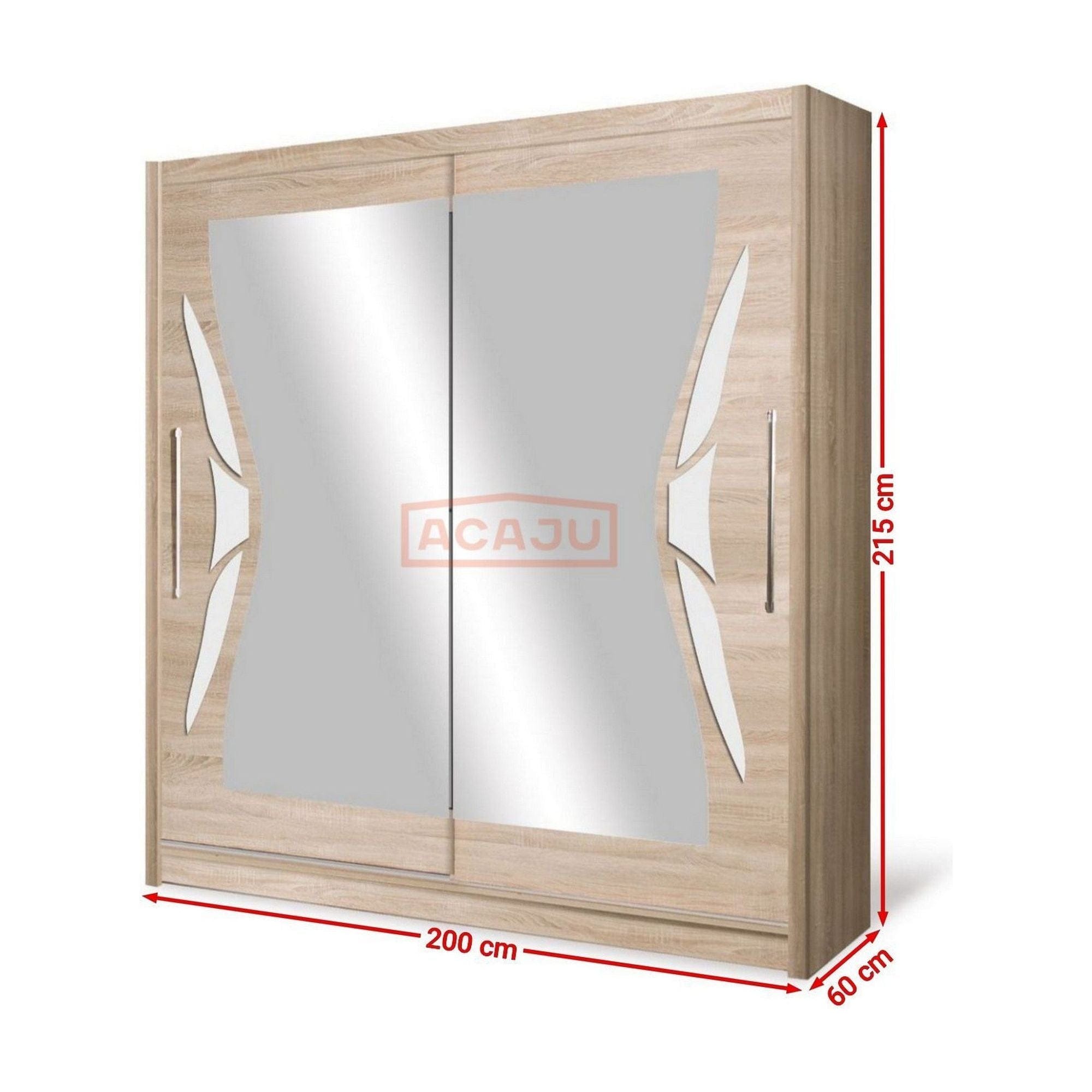 Dressing DOME DO 08, stejar sonoma/alb, PAL, cu 2 usi, 200x60x215 cm