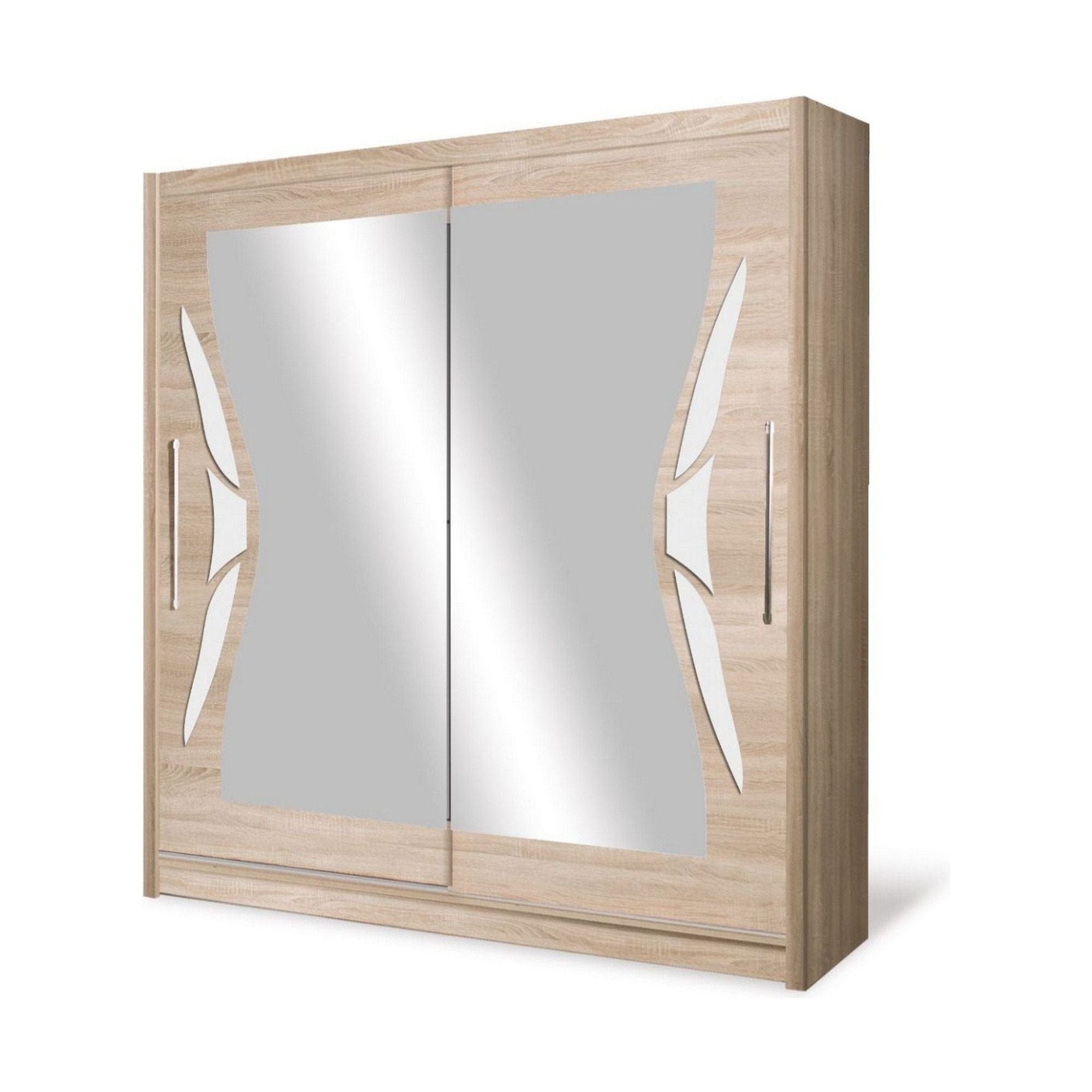 Dressing DOME DO 08, stejar sonoma/alb, PAL, cu 2 usi, 200x60x215 cm
