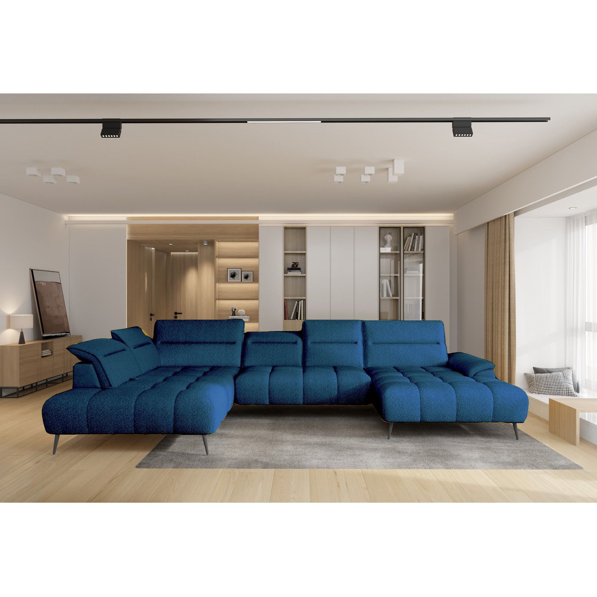 Coltar MONTANA XL, personalizabil materiale gama Oferta Avantaj, cu reglaj electric si tetiere reglabile, 389x220x97 cm