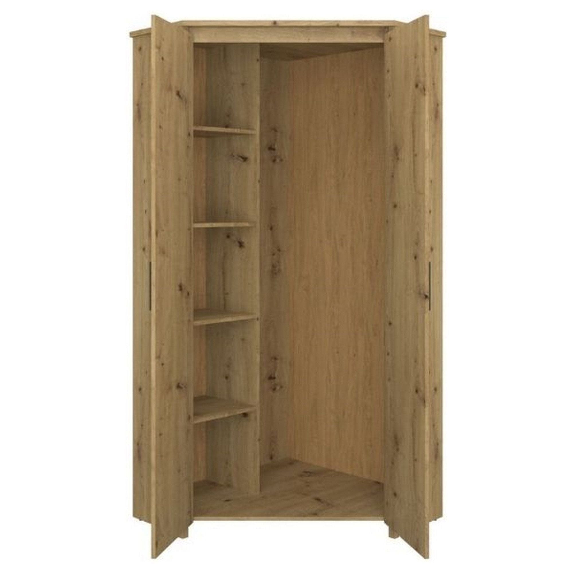 Dulap AYSON, stejar artisan, PAL laminat/margini PVC, cu 2 usi, 97x97x211 cm