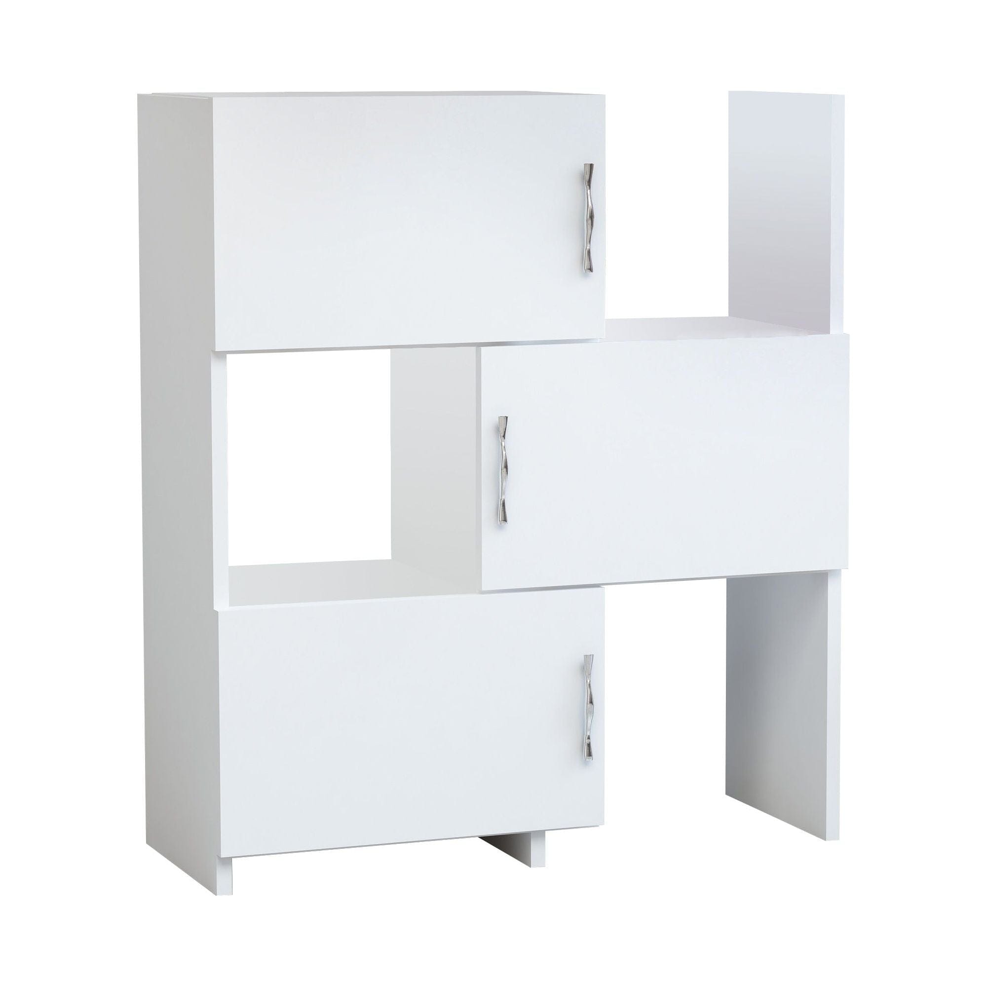 Dulap baie ANNA, alb, PAL melaminat, cu 3 usi, 65x32x90 cm