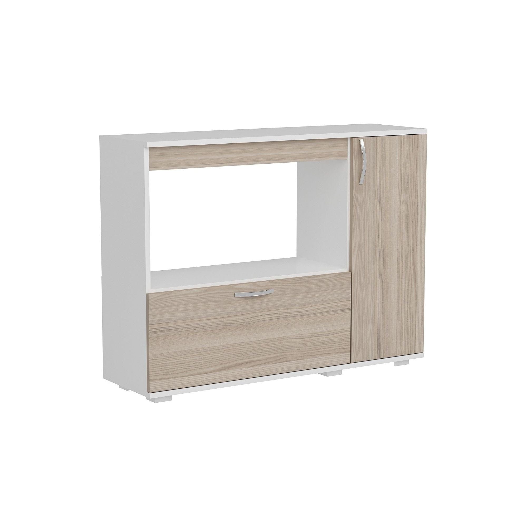 Dulap bucatarie CHARLOTTA, stejar/alb, PAL melaminat, 118x35x90 cm