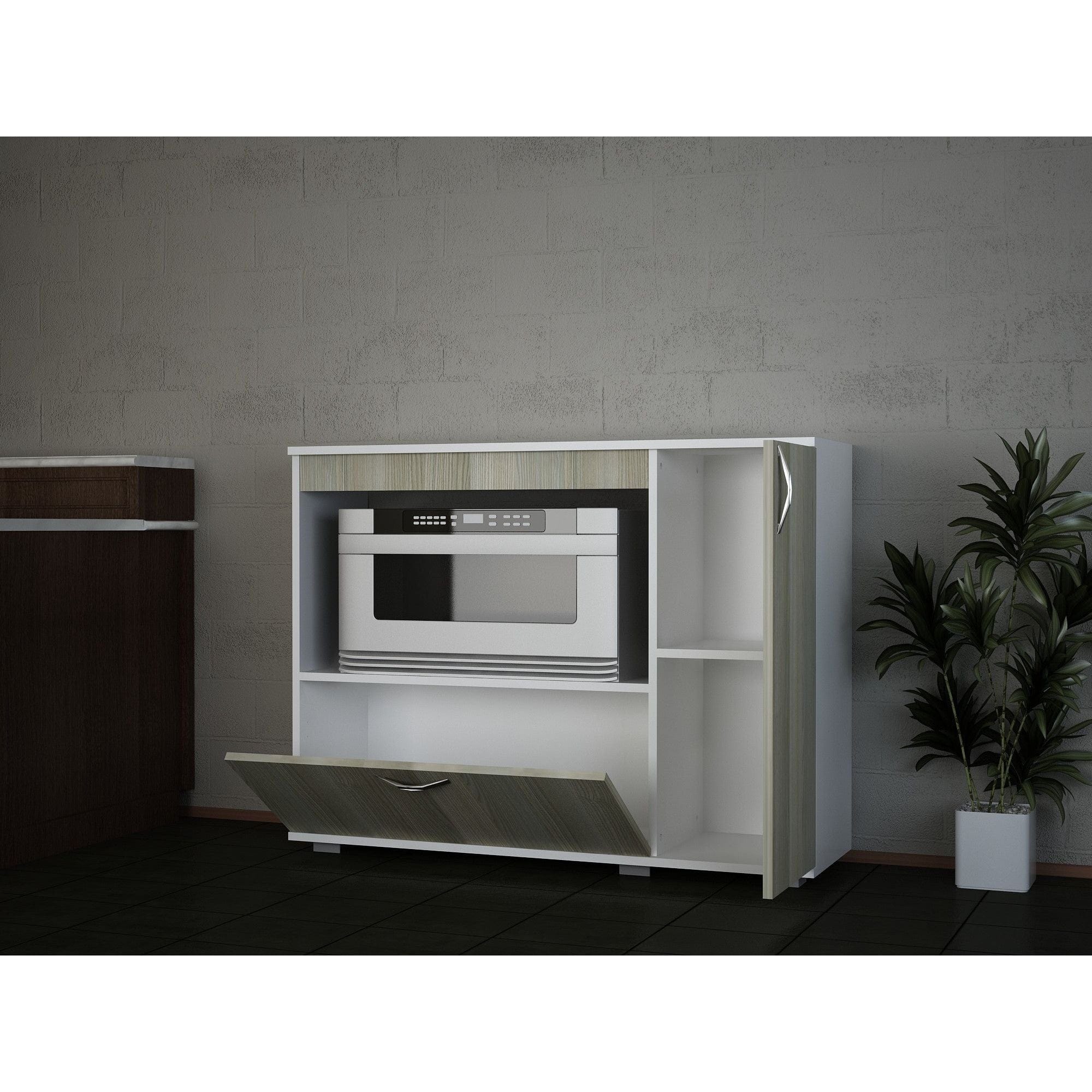 Dulap bucatarie CHARLOTTA, stejar/alb, PAL melaminat, 118x35x90 cm