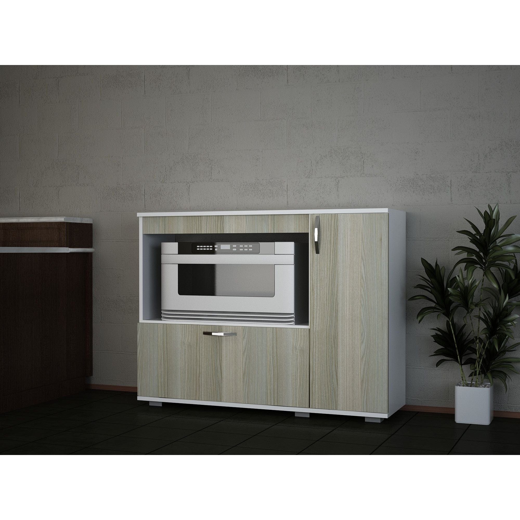 Dulap bucatarie CHARLOTTA, stejar/alb, PAL melaminat, 118x35x90 cm