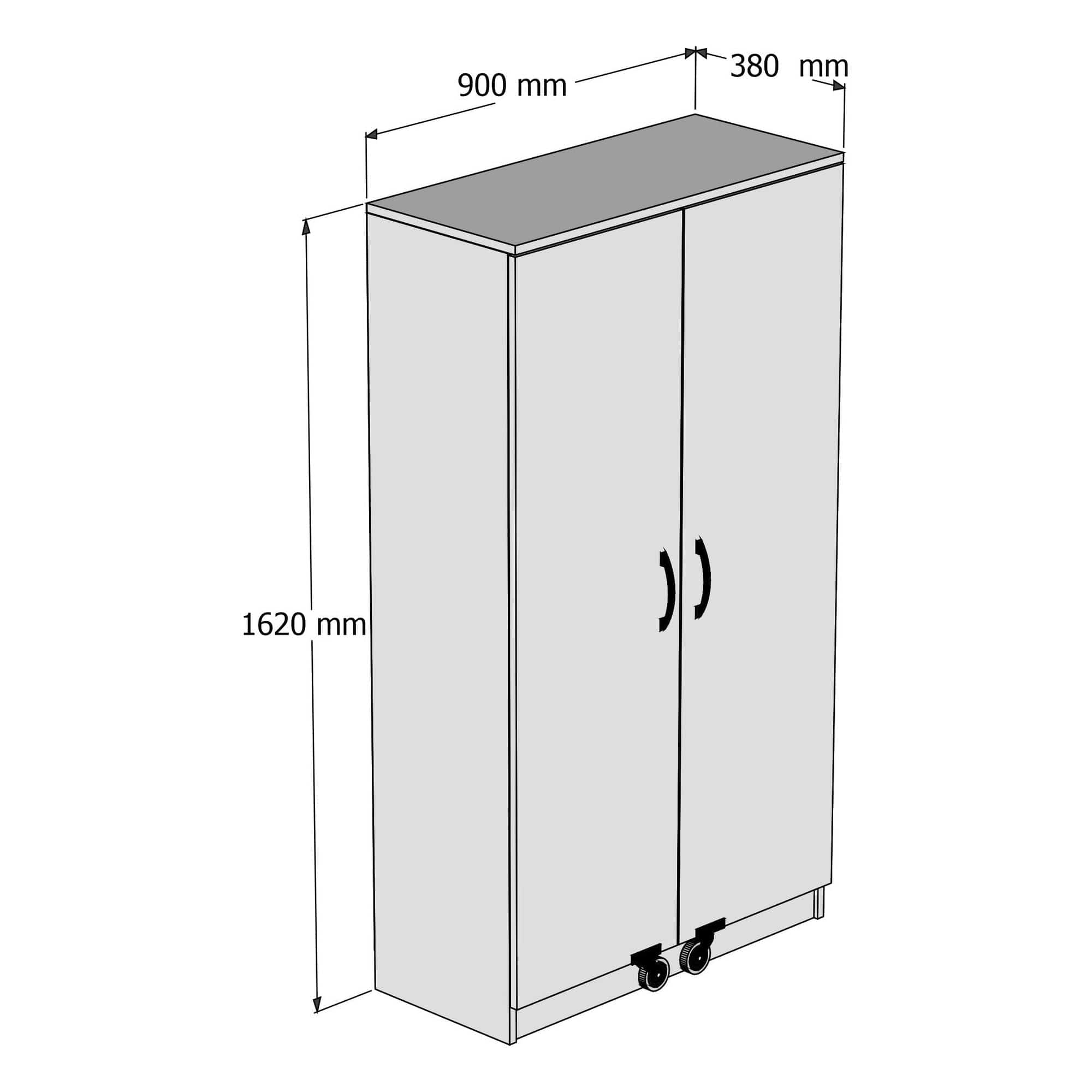 Dulap bucatarie ERC0101, alb, PAL melaminat, 90x38x162 cm