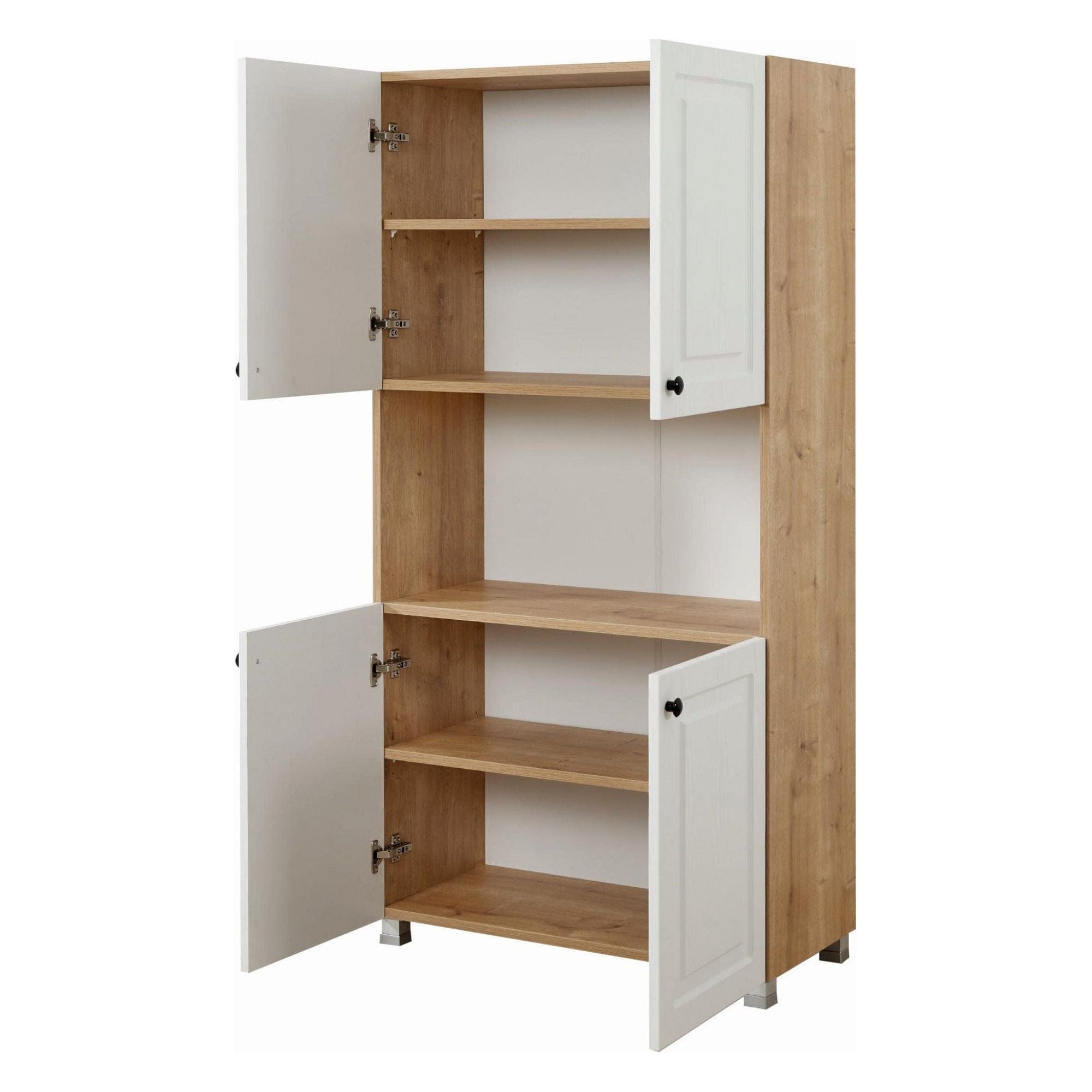 Dulap bucatarie TUVALLE 019, alb/stejar, PAL melaminat, 80x39x160 cm