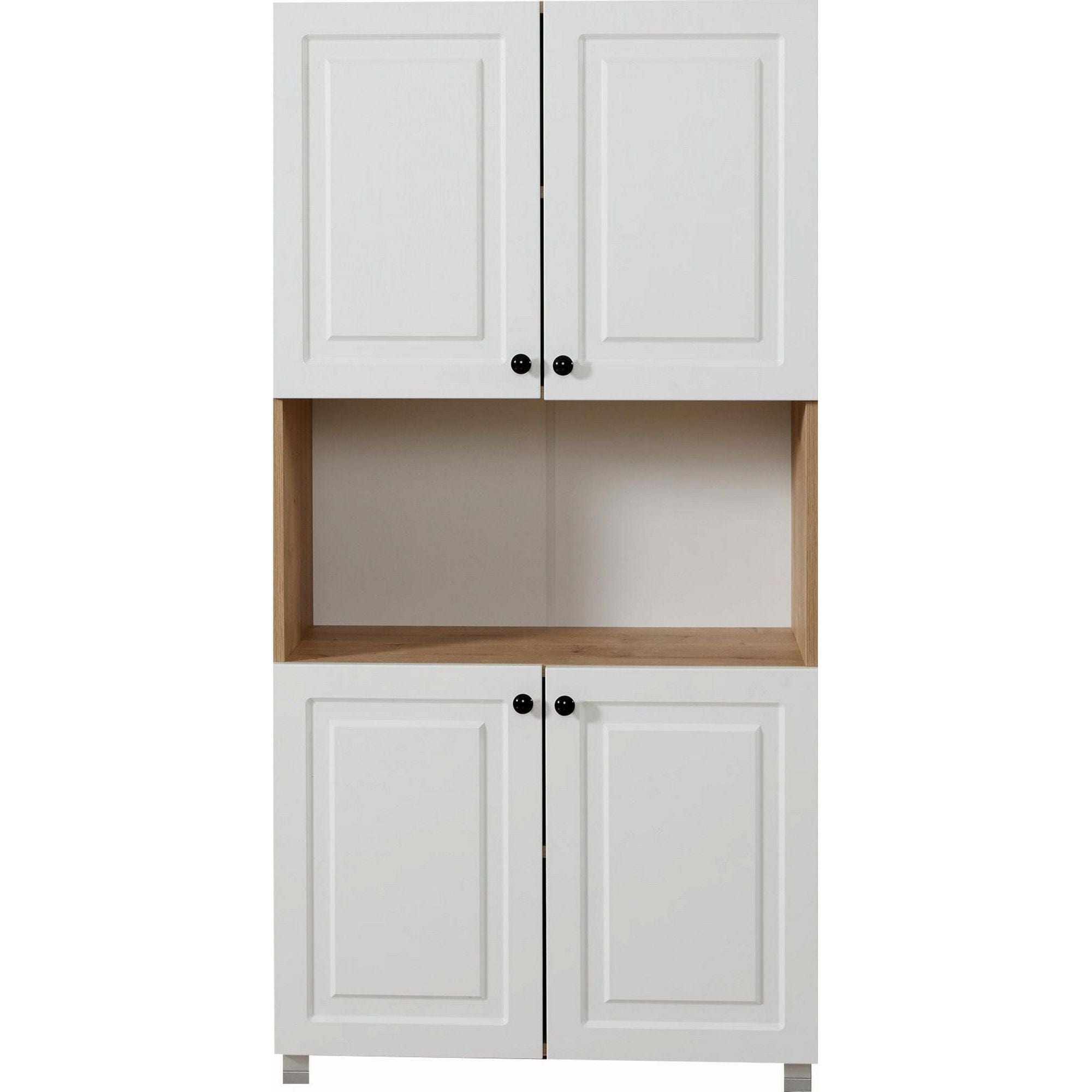 Dulap bucatarie TUVALLE 019, alb/stejar, PAL melaminat, 80x39x160 cm