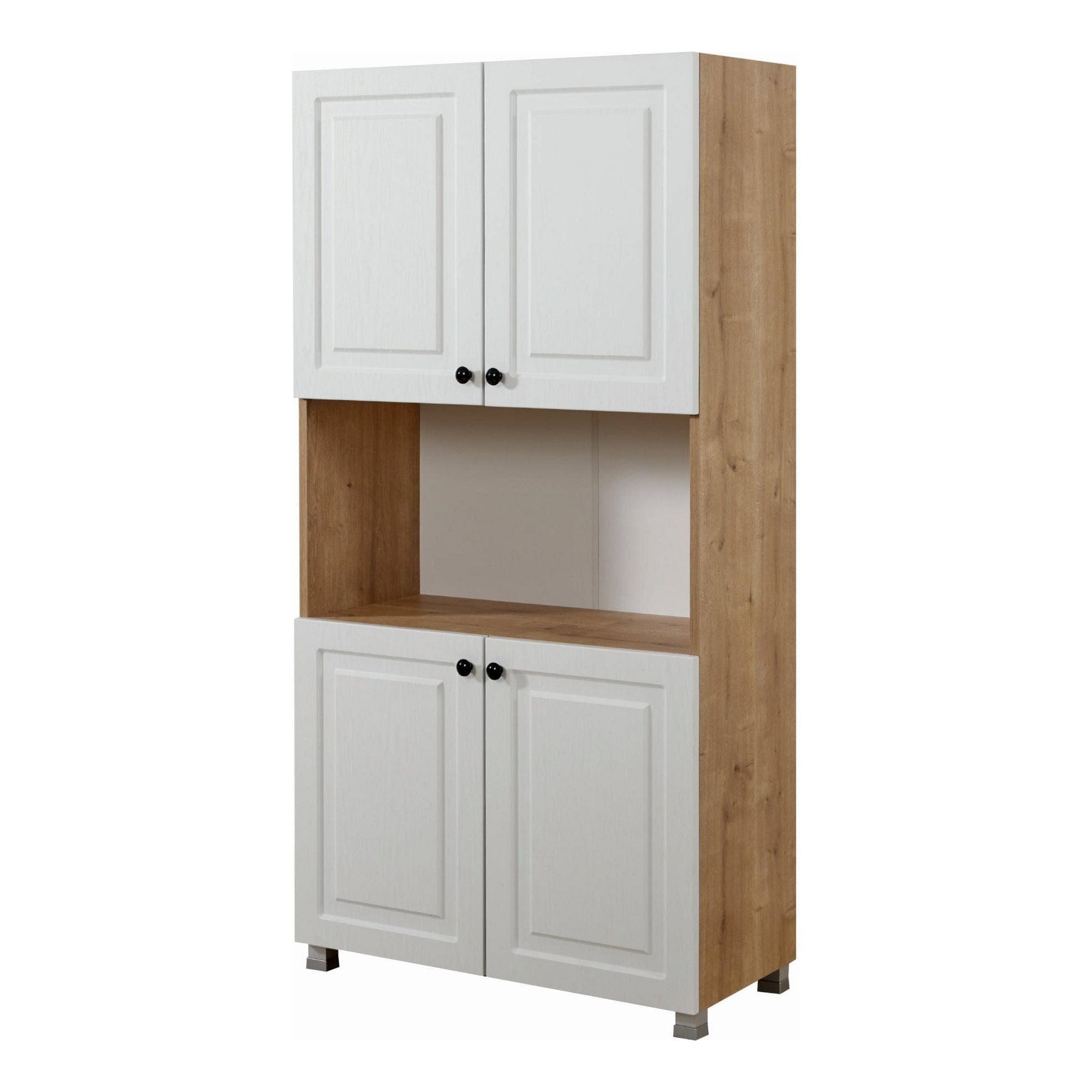 Dulap bucatarie TUVALLE 019, alb/stejar, PAL melaminat, 80x39x160 cm