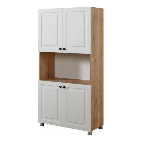 Dulap bucatarie TUVALLE 019, alb/stejar, PAL melaminat, 80x39x160 cm