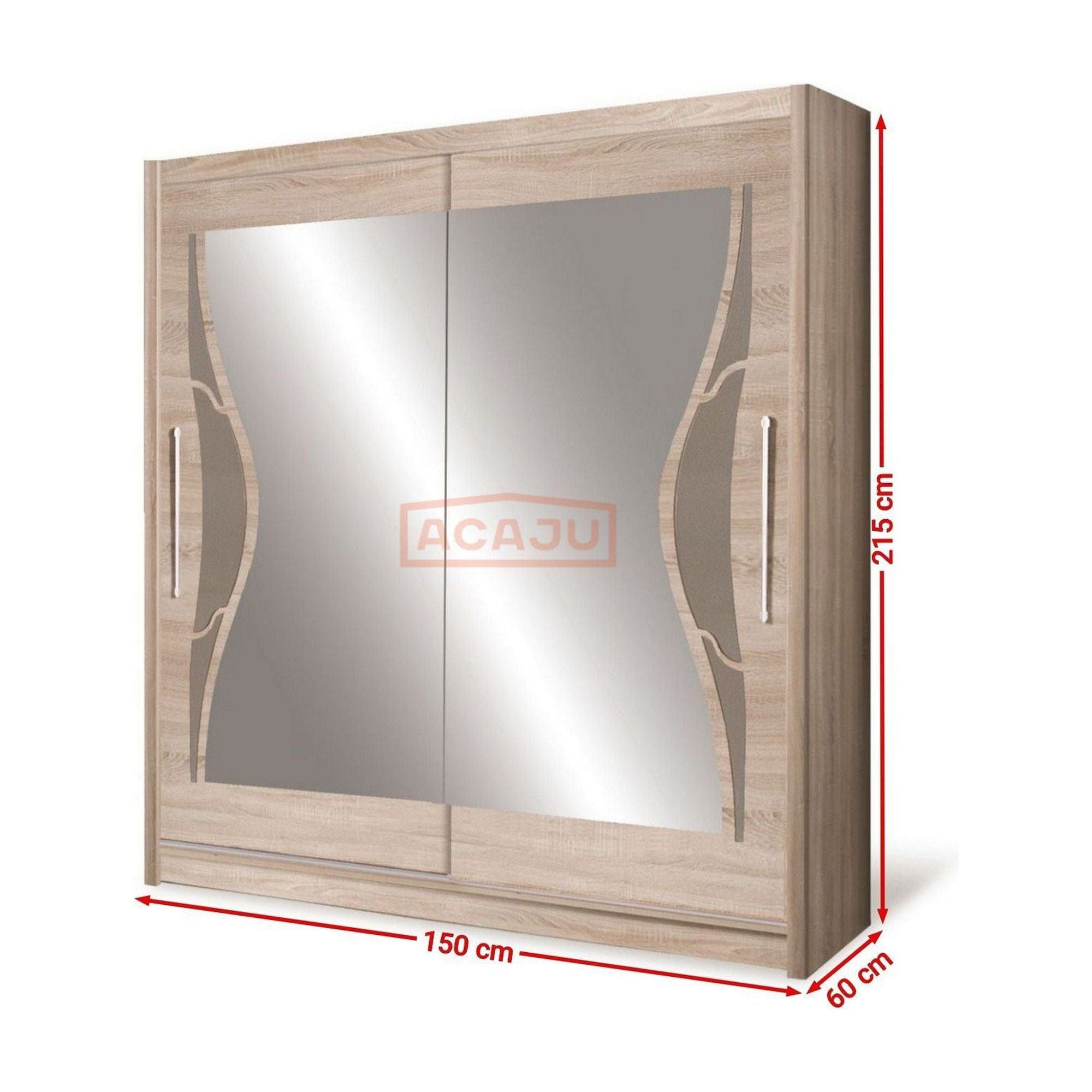 Dulap DOME DO 06, stejar sonoma, PAL, cu 2 usi, 150x60x215 cm