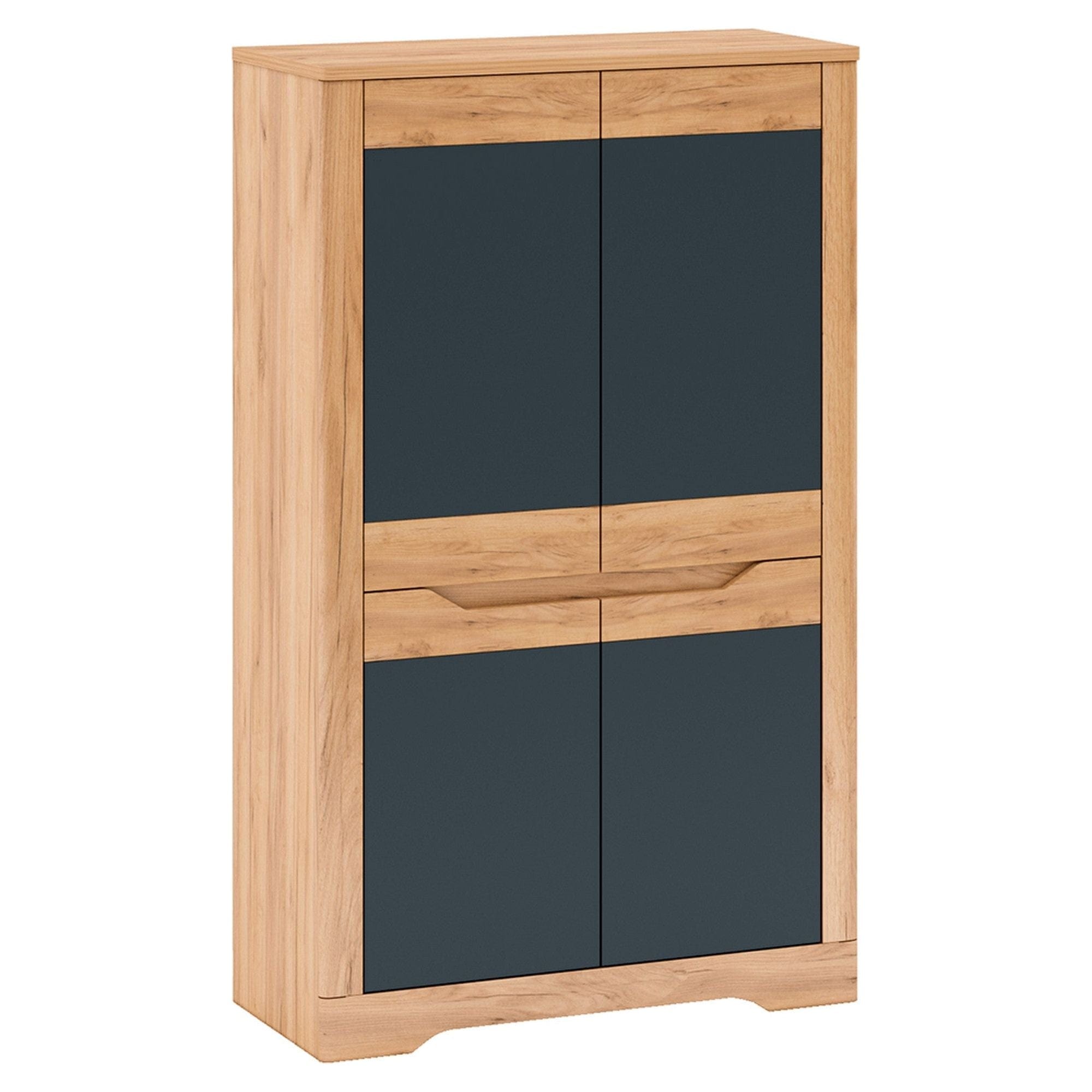 Dulap FIDEL, stejar artisan/gri grafit, DTD laminat, cu 4 usi, 95x42x160 cm