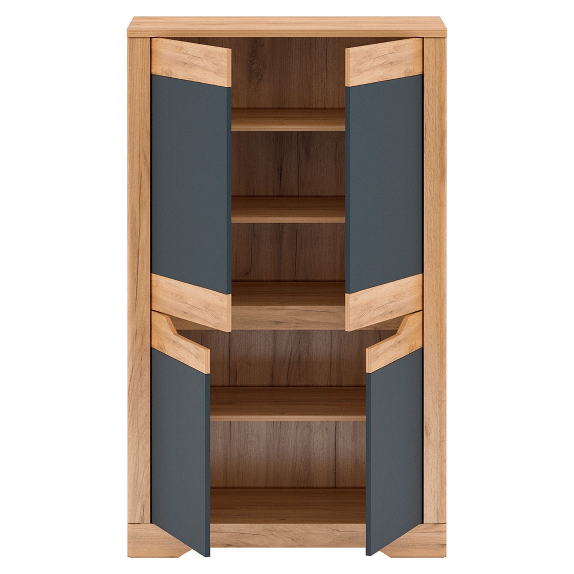 Dulap FIDEL, stejar artisan/gri grafit, DTD laminat, cu 4 usi, 95x42x160 cm