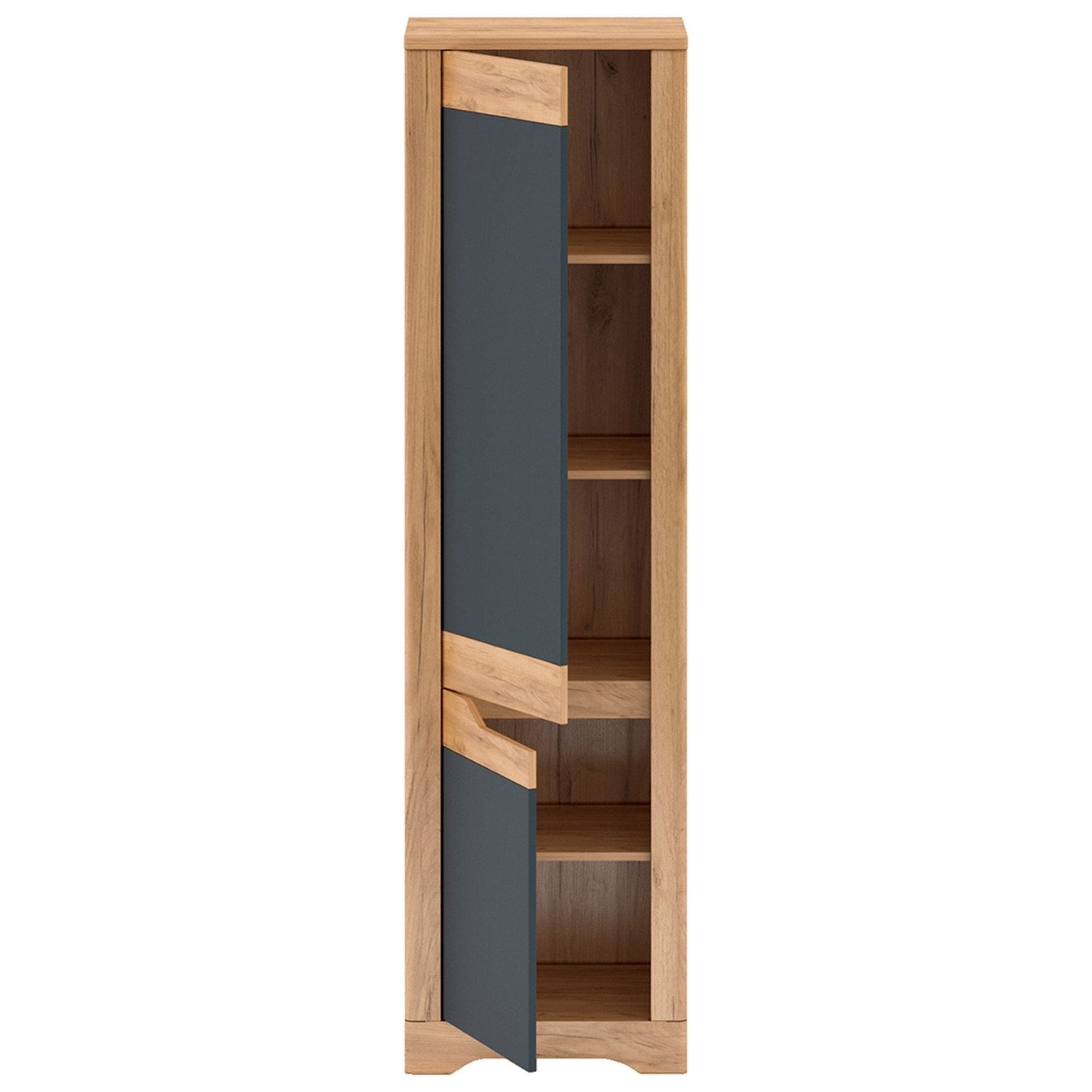 Dulap FIDEL V1, stejar artisan/gri grafit, DTD laminat, cu 2 usi, cu deschidere stanga, 55x42x201 cm