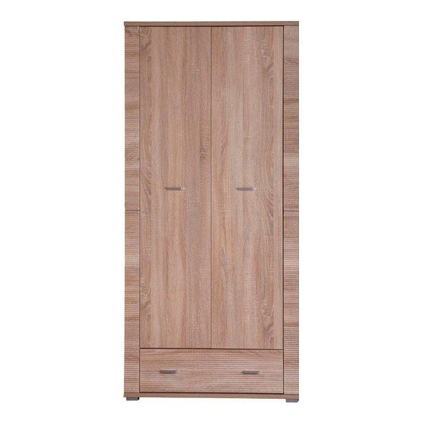 Dulap GRAND tip 3, stejar sonoma, PAL laminat, cu 2 usi si un sertar, 93x55x192 cm