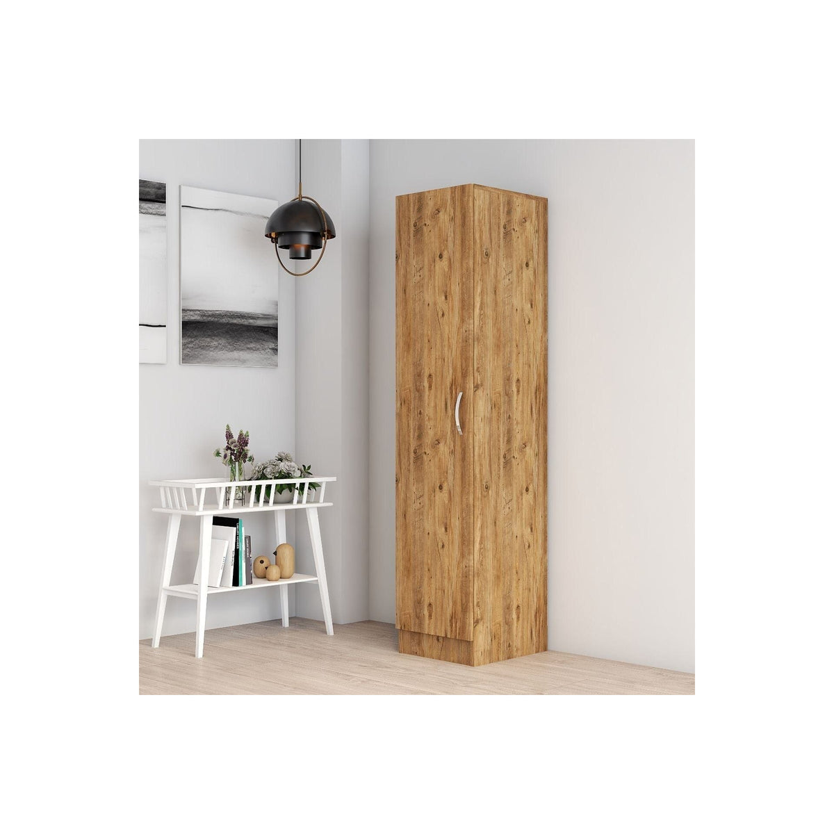 Dulap GRD0302, stejar, PAL melaminat, cu o usa, 40x47x182 cm