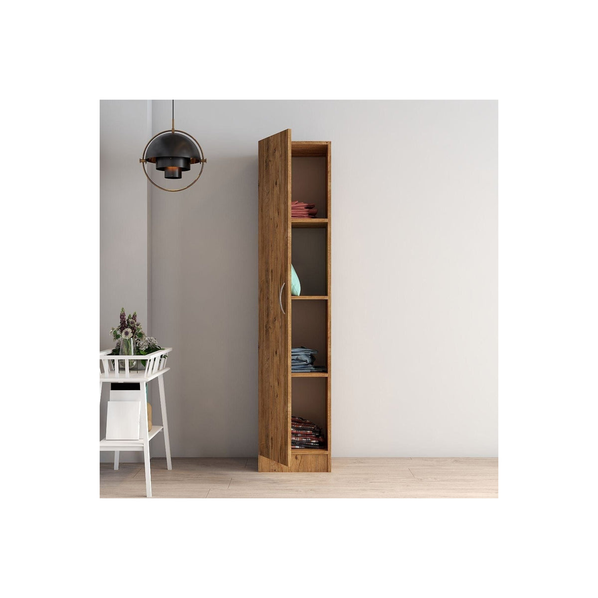 Dulap GRD0302, stejar, PAL melaminat, cu o usa, 40x47x182 cm