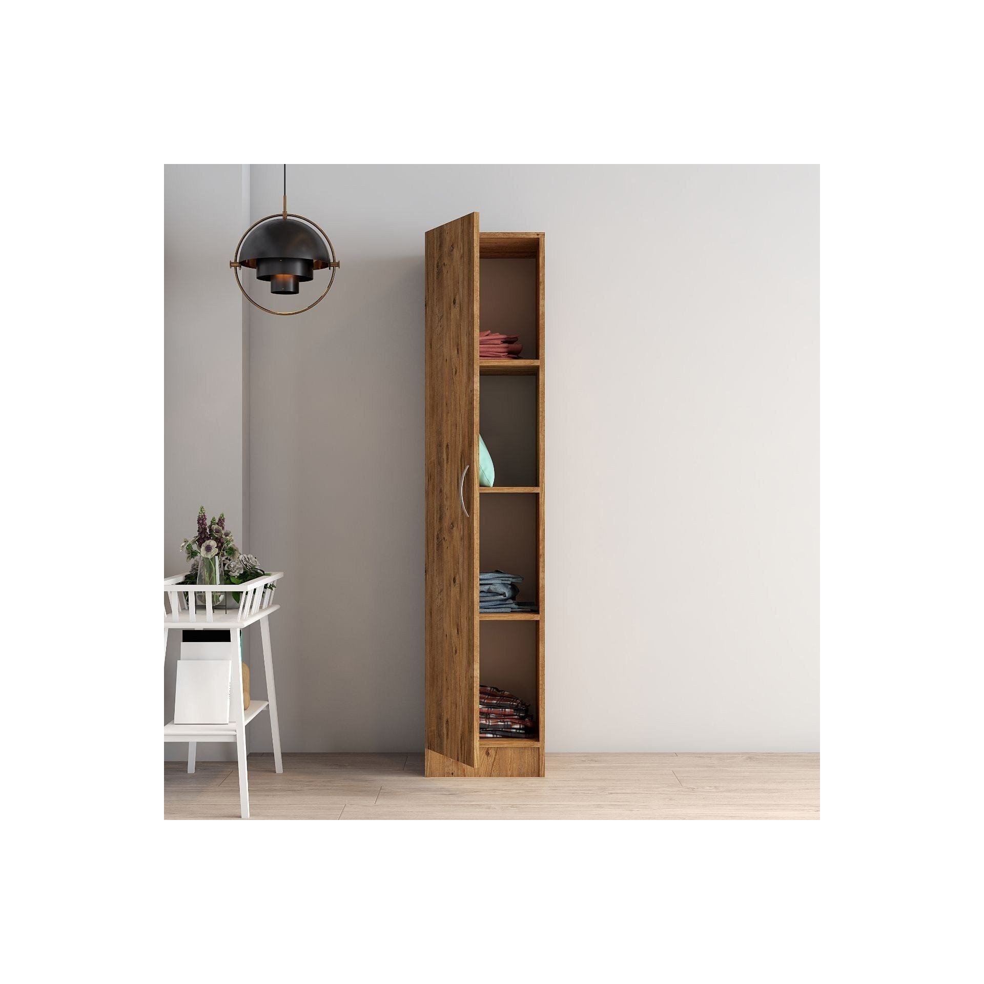 Dulap GRD0302, stejar, PAL melaminat, cu o usa, 40x47x182 cm