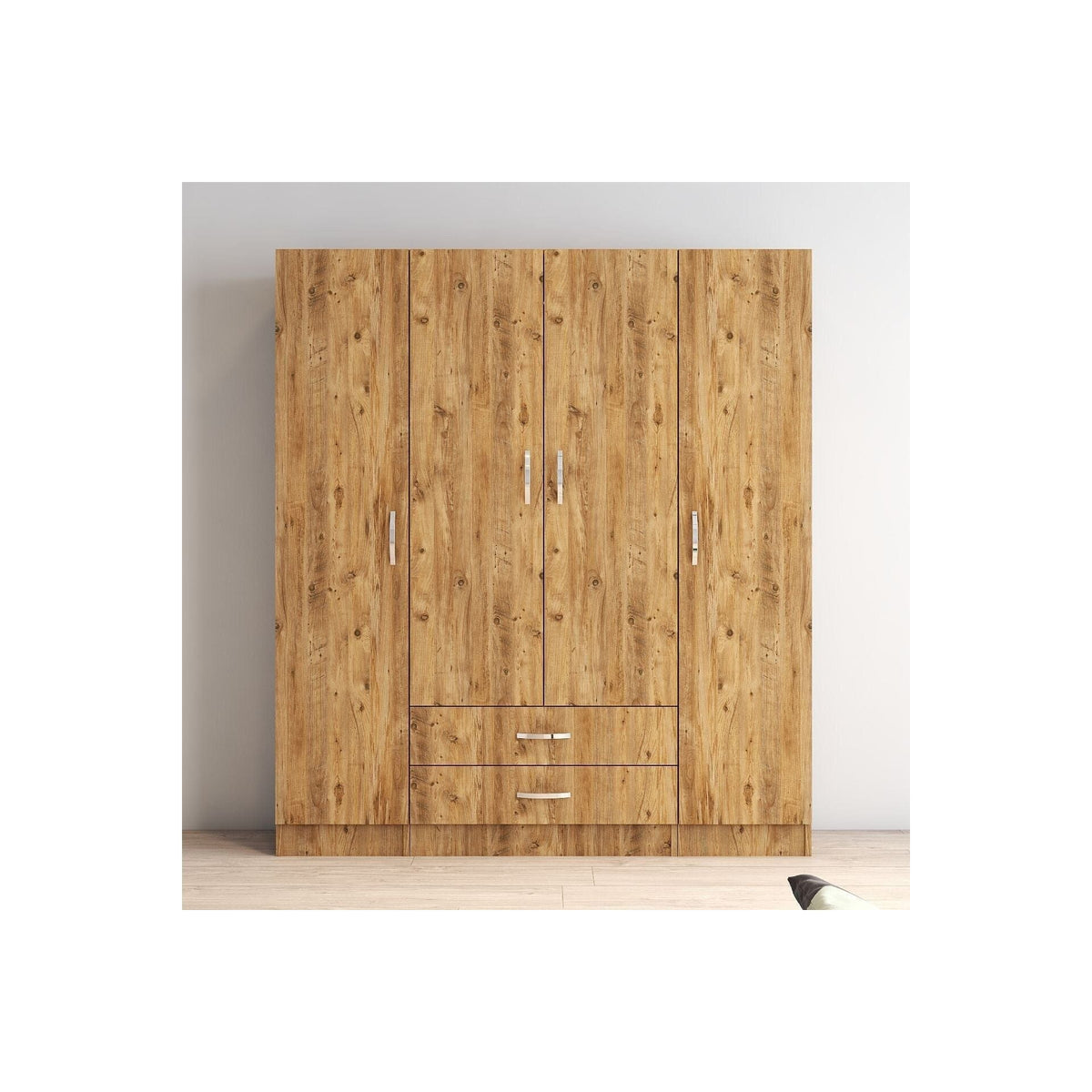 Dulap GRD0602, stejar, PAL melaminat, cu 4 usi si 2 sertare, 160x47x182 cm