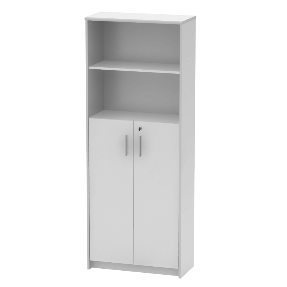 Dulap JOHAN 2 NEW 10, alb, PAL melaminat, cu 2 usi, 73x34x186 cm