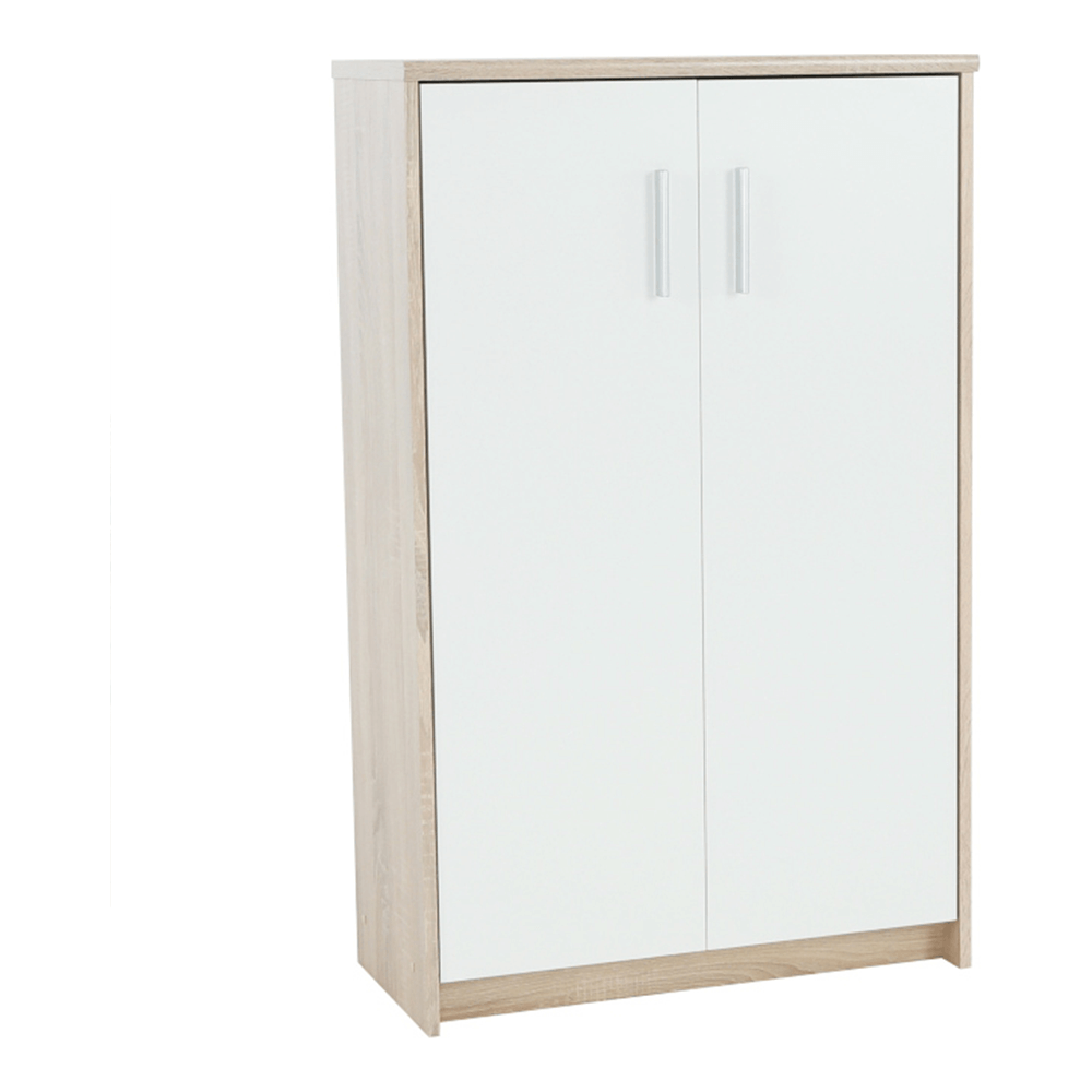 Dulap JOHAN 2 NEW 13, stejar sonoma/alb, PAL melaminat, cu 2 usi, 73x34x116 cm