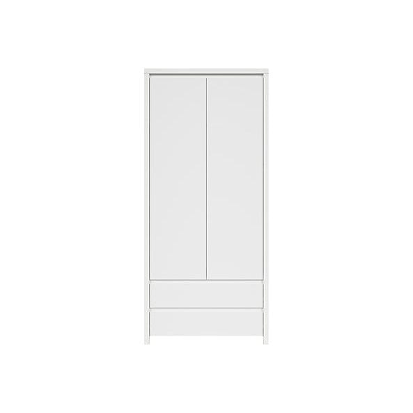 Dulap KASPIAN, alb, PAL, cu 2 usi si 2 sertare, 90x41x201 cm
