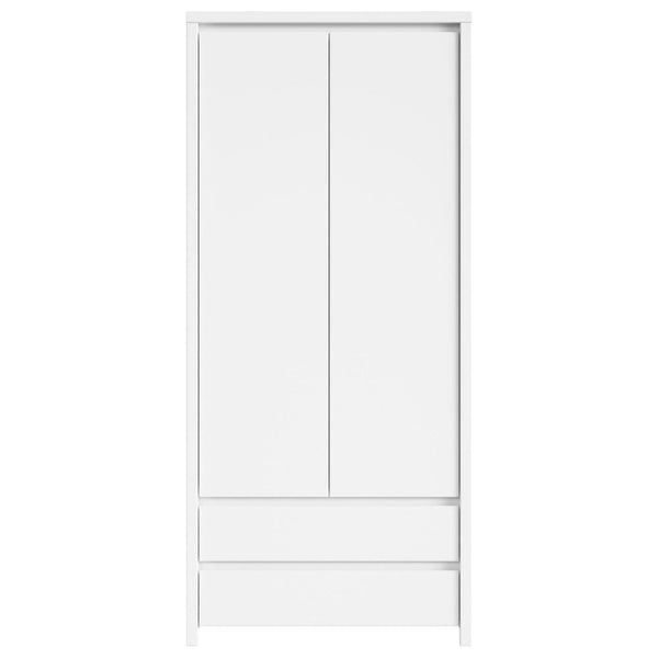 Dulap KASPIAN, alb, PAL, cu 2 usi si 2 sertare, 90x56x201 cm