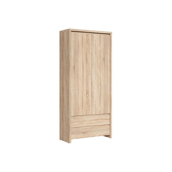 Dulap KASPIAN, stejar sonoma, PAL, cu 2 usi si 2 sertare, 90x41x201 cm