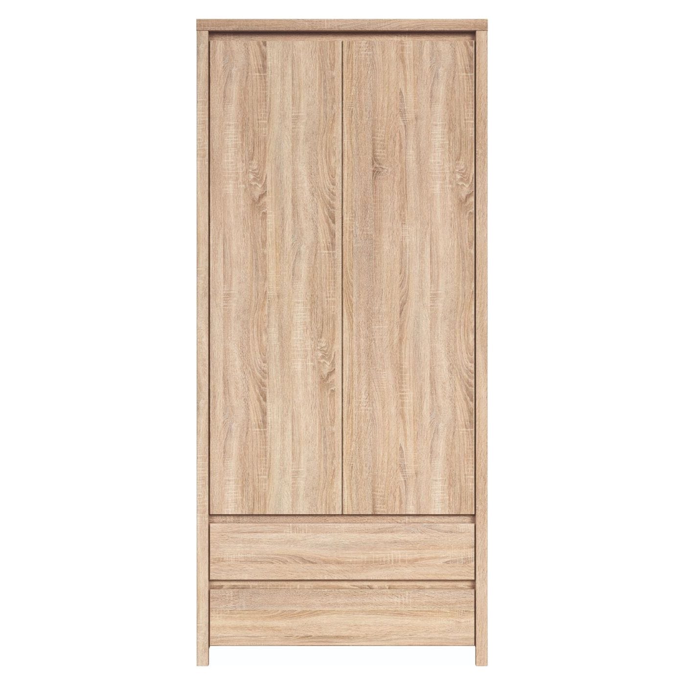 Dulap KASPIAN, stejar sonoma, PAL, cu 2 usi si 2 sertare, 90x56x201 cm