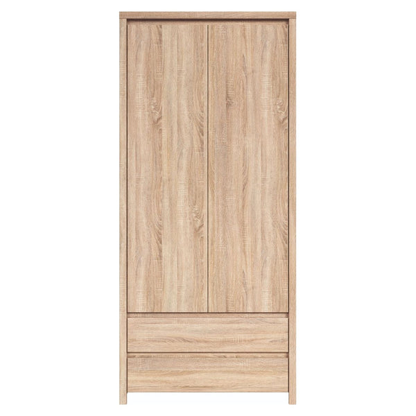 Dulap KASPIAN, stejar sonoma, PAL, cu 2 usi si 2 sertare, 90x56x201 cm
