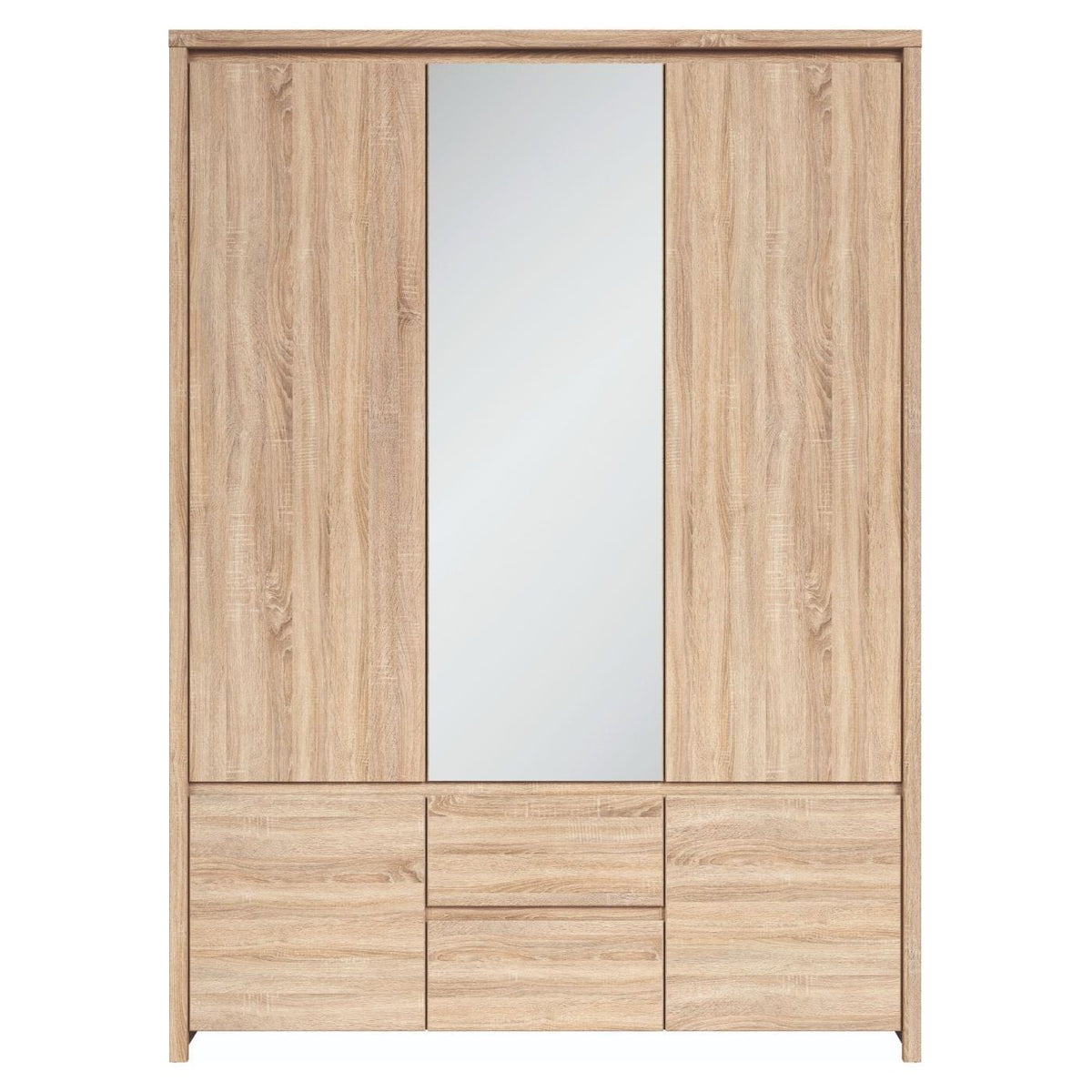 Dulap KASPIAN, stejar sonoma, PAL, cu 5 usi si 2 sertare, 154x56x211 cm