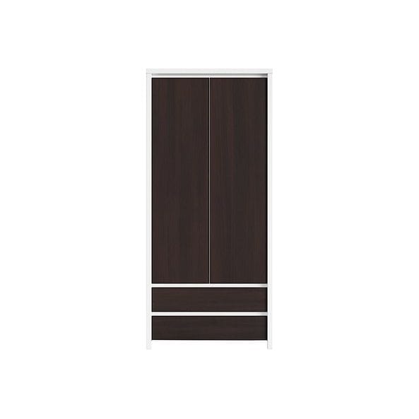 Dulap KASPIAN, wenge/alb, PAL, cu 2 usi si 2 sertare, 90x56x201 cm