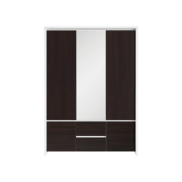 Dulap KASPIAN, wenge/alb, PAL, cu 5 usi si 2 rafturi, 154x56x211 cm