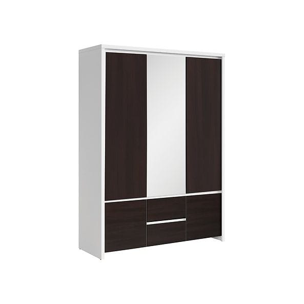 Dulap KASPIAN, wenge/alb, PAL, cu 5 usi si 2 rafturi, 154x56x211 cm