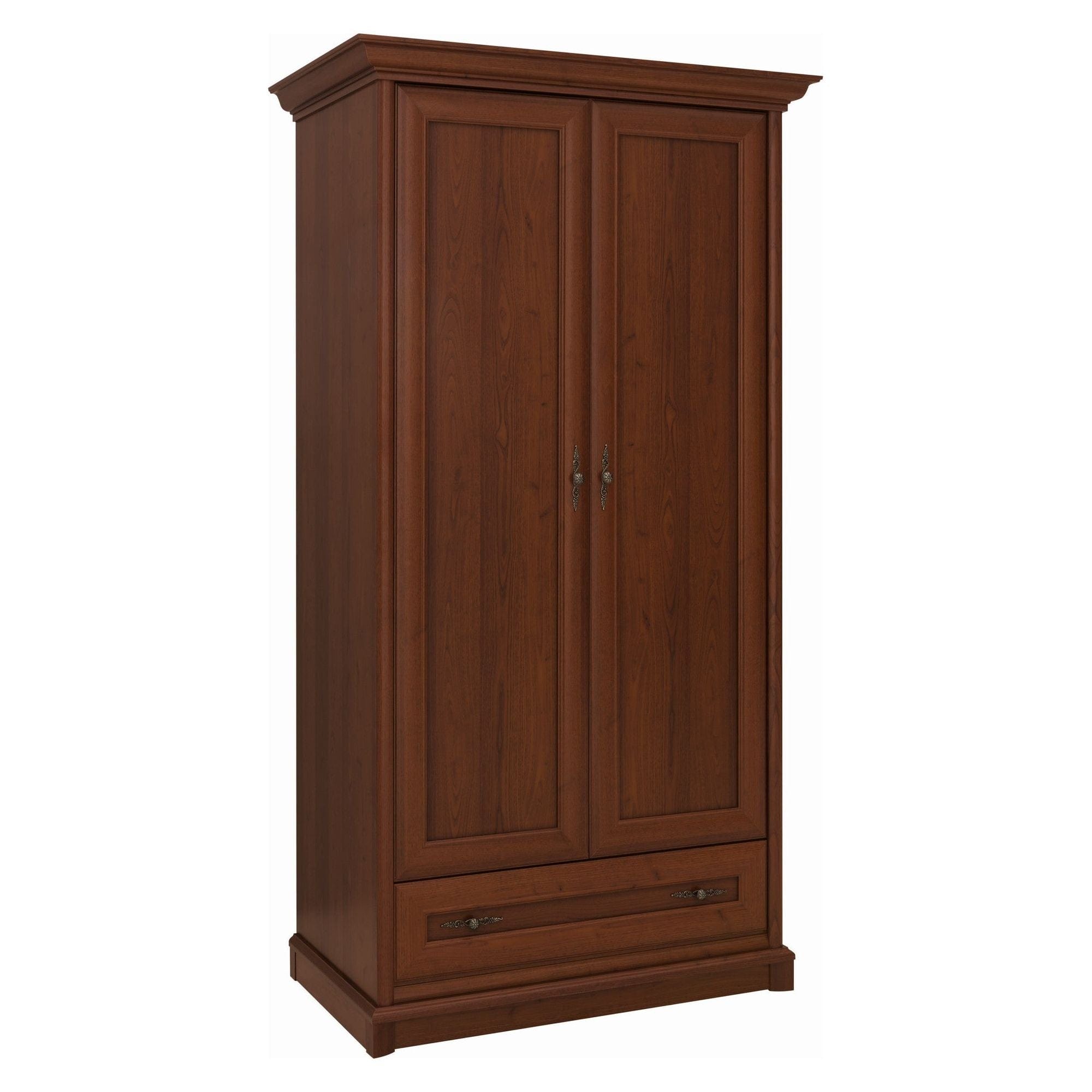 Dulap KENT, castan, PAL, cu 2 usi si un sertar, 110x66x205 cm