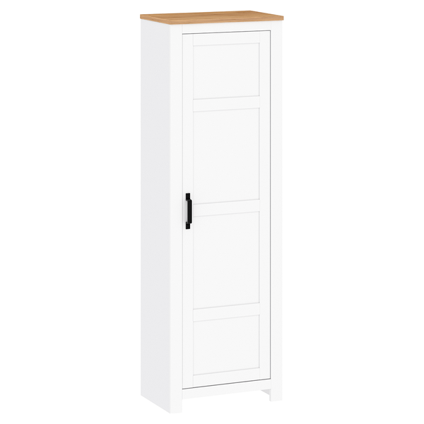 Dulap LANZETTE V, alb/stejar craft auriu, DTD laminat, cu o usa, 64x41x200 cm