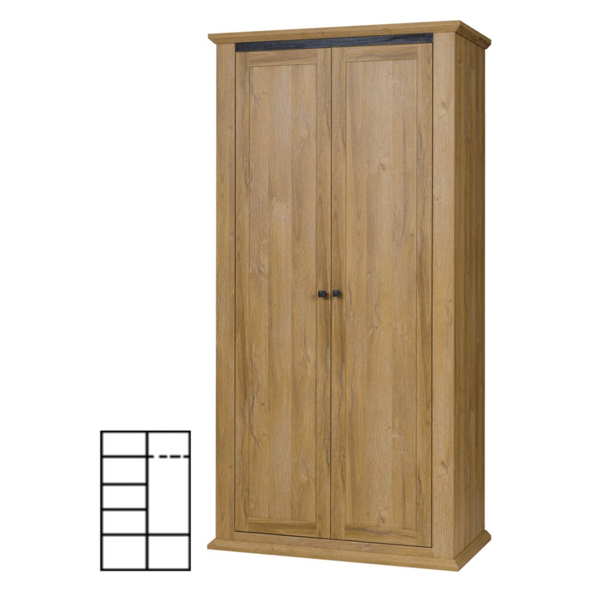 Dulap LEON MZ2, stejar, DTD laminat, cu 2 usi, 100x54x100 cm