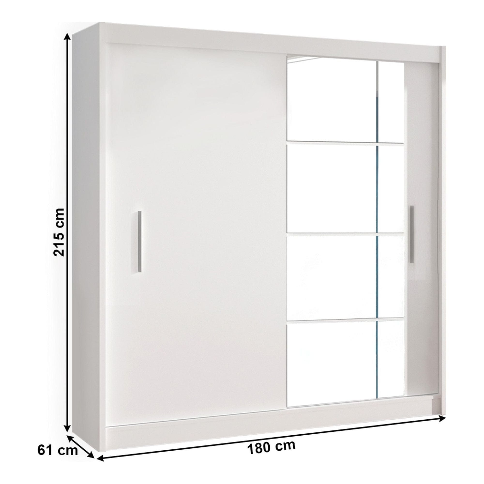 Dulap LOW, alb, DTD laminat, cu 2 usi, 180x61x215 cm
