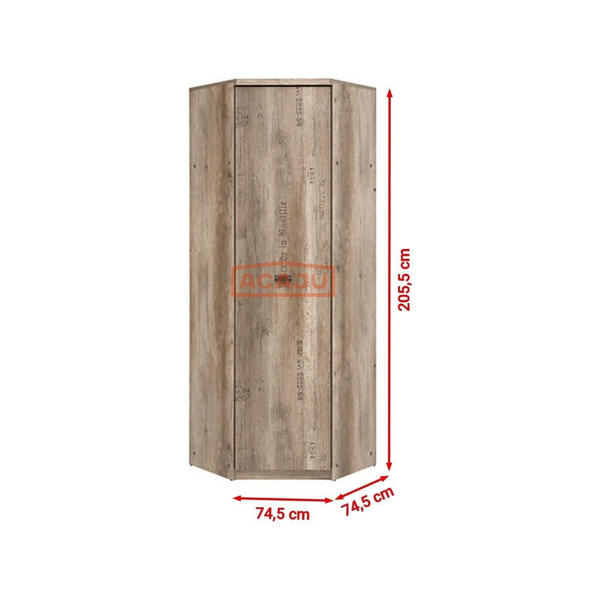 Dulap MALCOLM, stejar canyon, PAL, cu usa, 75x75x206 cm