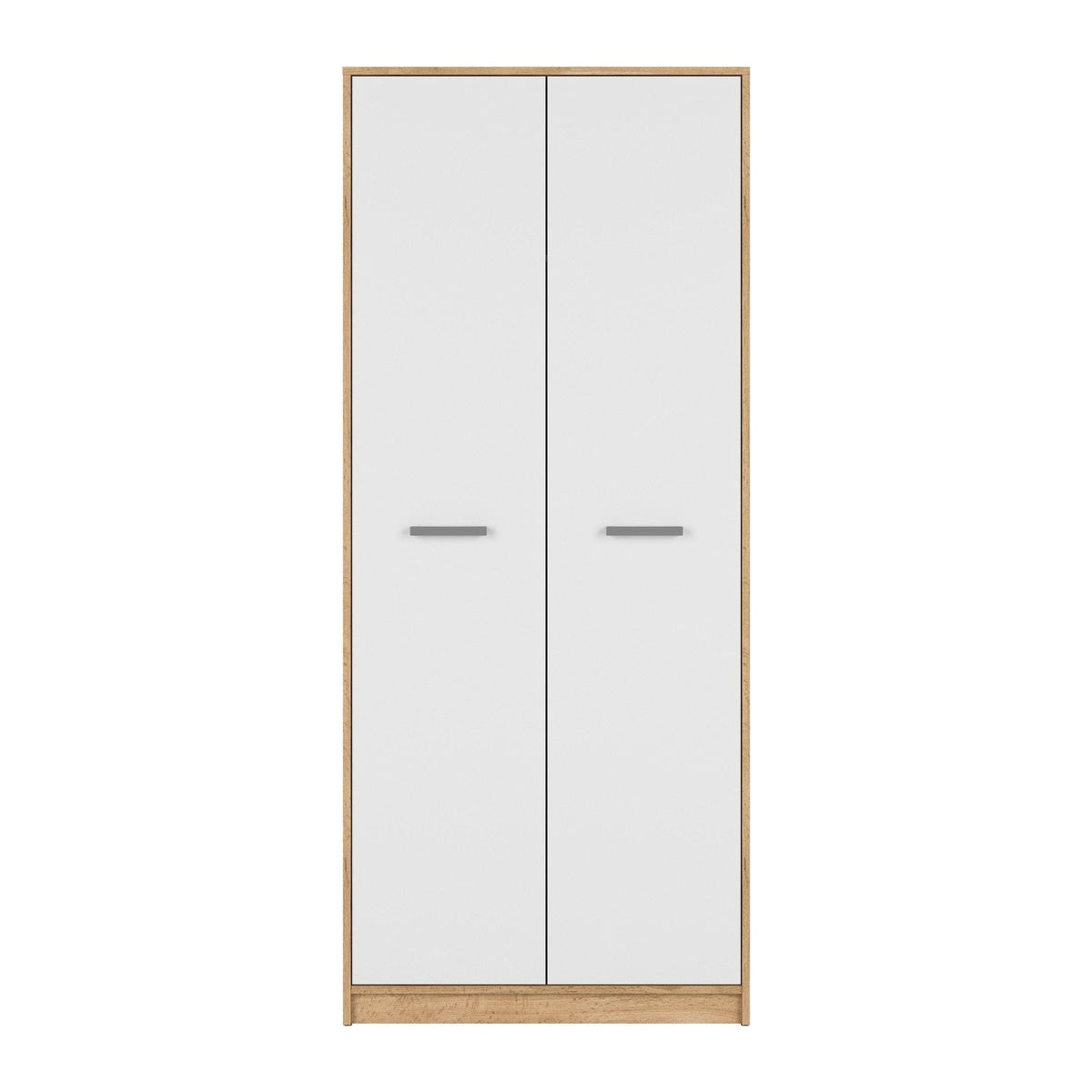 Dulap MATOS, alb/stejar, PAL, cu doua usi, 80x55x189 cm