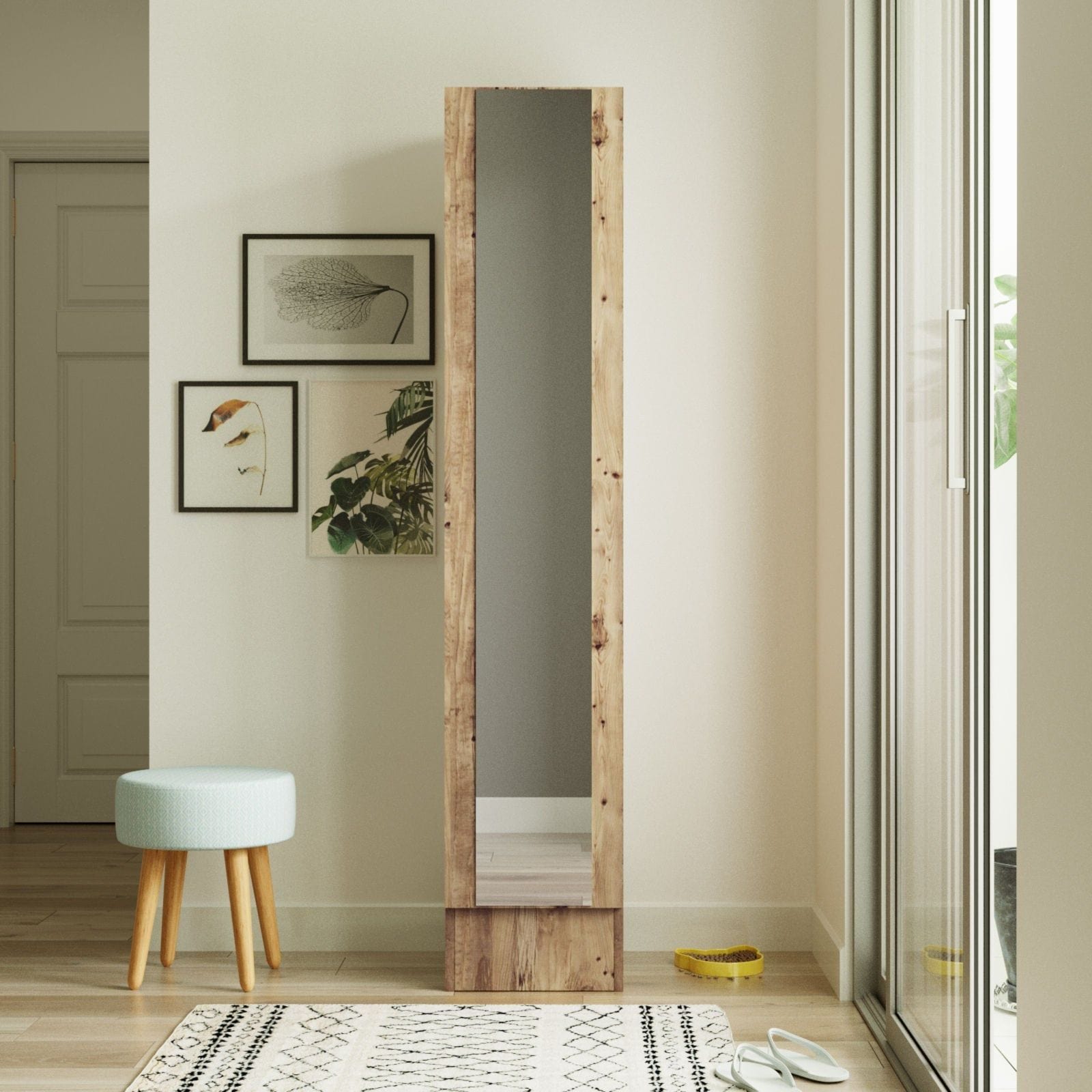 Dulap ML14-A, stejar, PAL melaminat, cu o usa, 36x36x180 cm