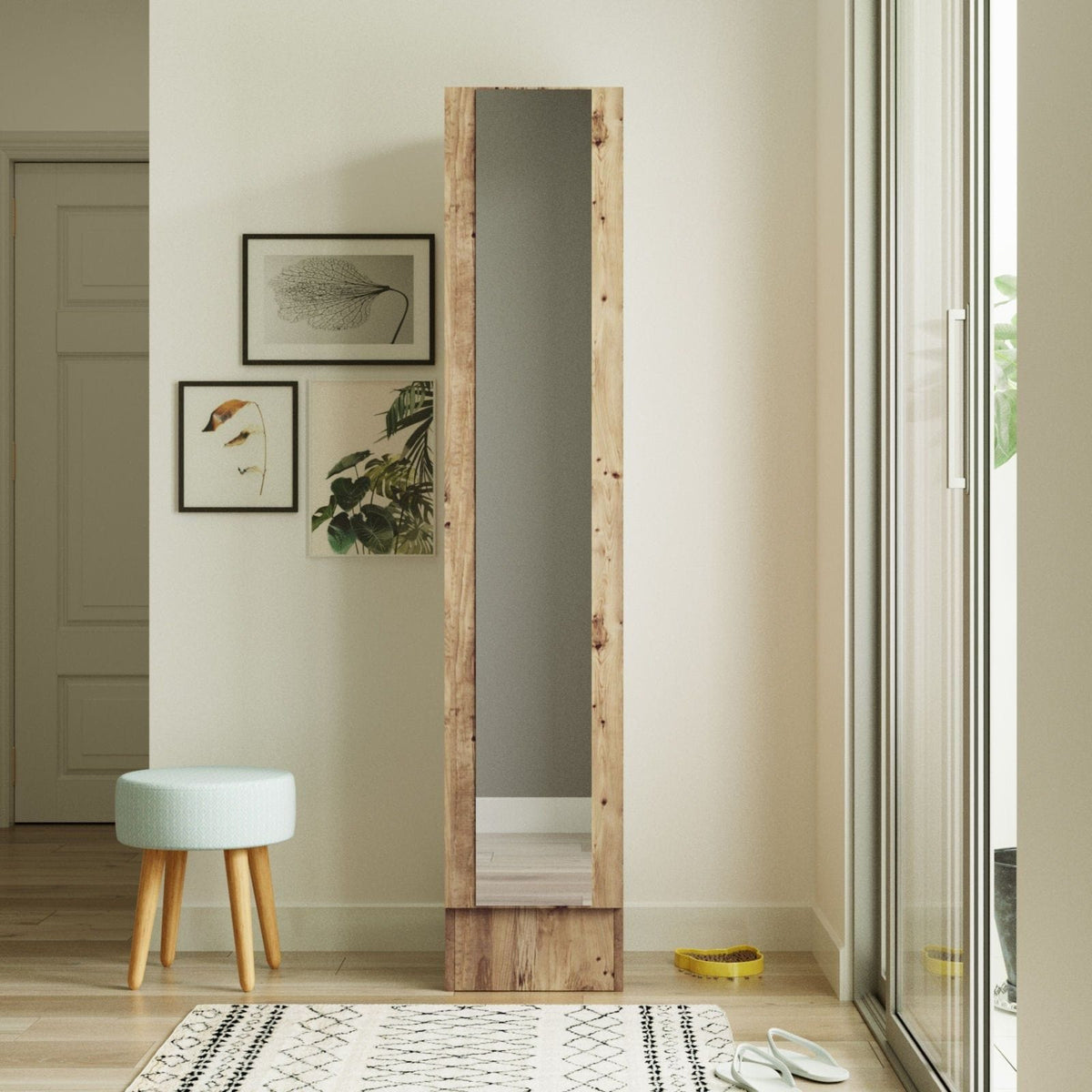 Dulap ML14-A, stejar, PAL melaminat, cu o usa, 36x36x180 cm