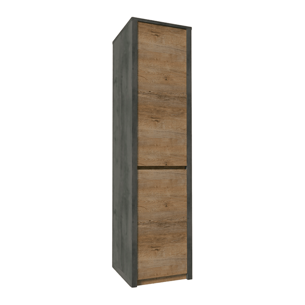 Dulap MONTANA S1D, stejar lefkas inchis/gri, PAL melamina, cu o usa, 50x43x197 cm