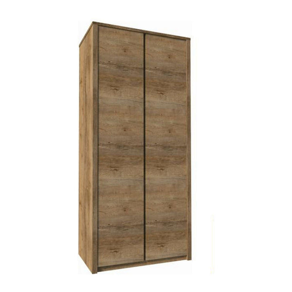 Dulap MONTANA S2D, stejar lefkas inchis, PAL melaminat, cu 2 usi, 90x53x197 cm