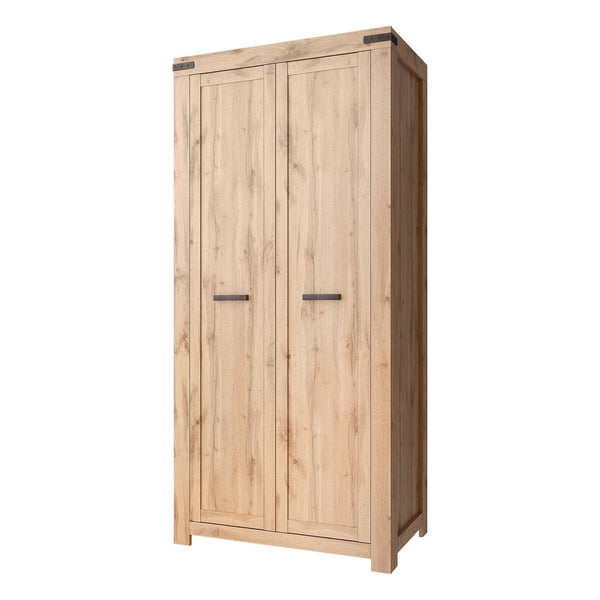 Dulap MORTIZ, stejar wotan, PAL laminat, cu 2 usi, 104x40x220 cm